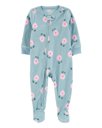 Toddler 1-Piece Floral Fleece Footie Pyjamas, 