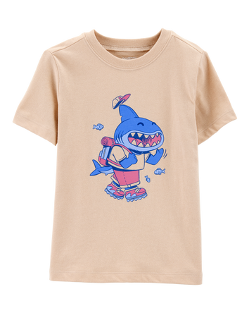 Toddler Dune Shark Short-Sleeve Graphic Tee - Khaki, 