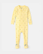 Baby Lemon 100% Cotton Snug Fit 1-Piece Pyjama Set - Yellow, image 1 of 5 slides