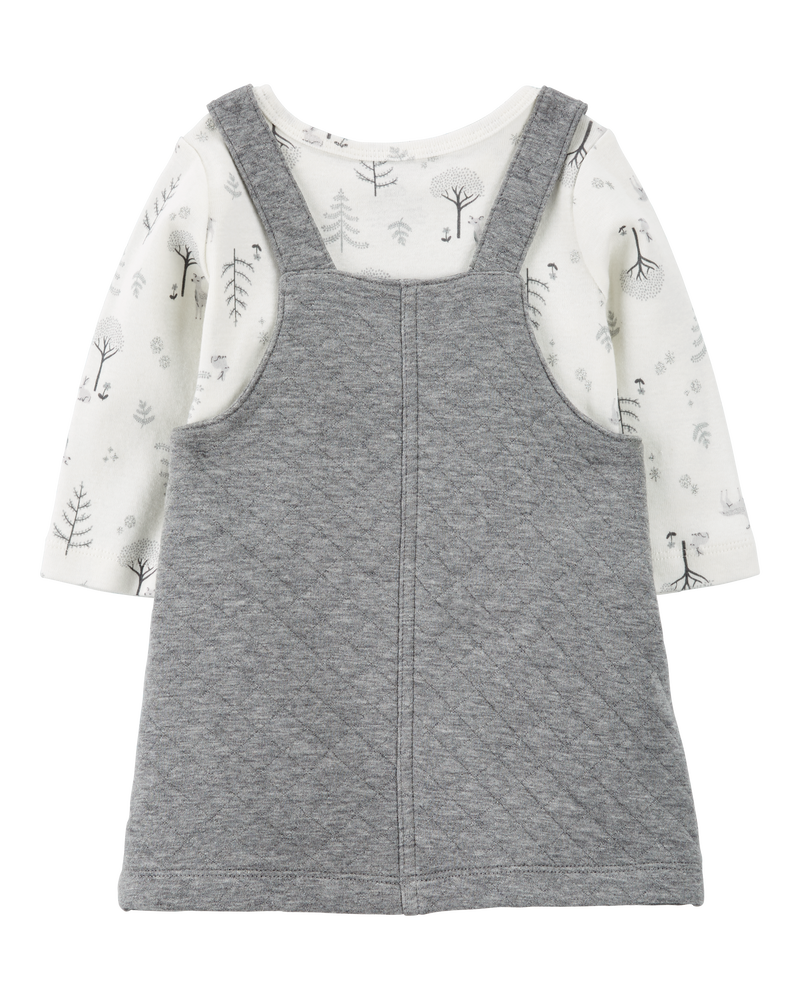 Baby 3-Piece Quilted Jumper & Tights Set, image 2 of 6 slides