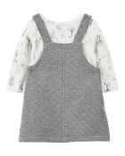 Baby 3-Piece Quilted Jumper & Tights Set, image 2 of 6 slides