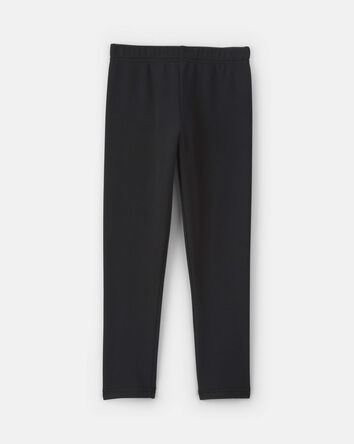 Girls Fleece Pull-On Stretch Leggings - Black, 