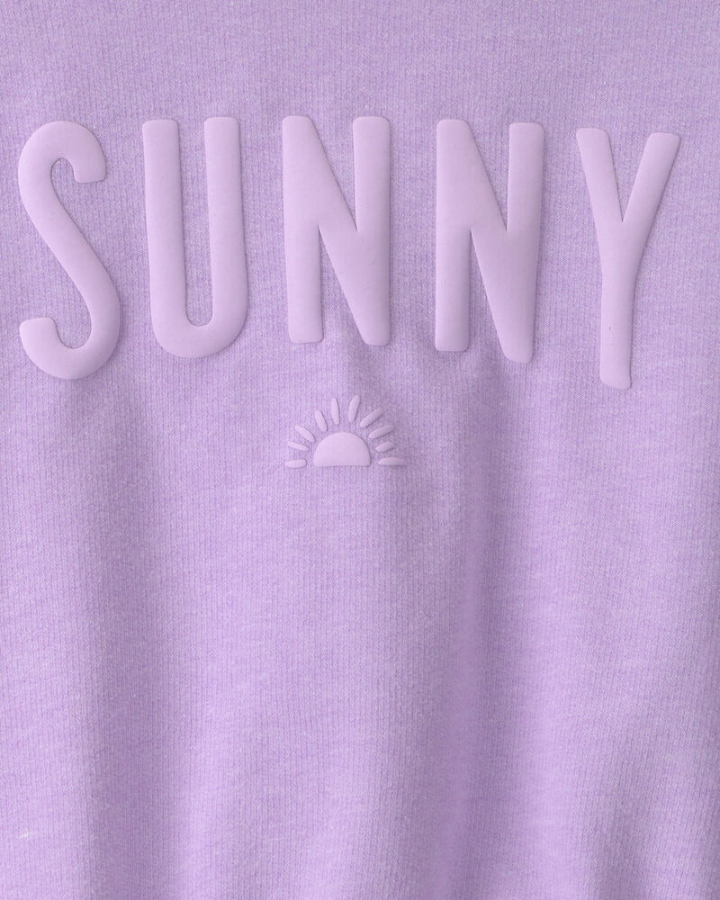 Girls 'Sunny' French Terry Top - Purple, image 3 of 4 slides