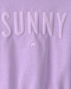 Girls 'Sunny' French Terry Top - Purple, image 3 of 4 slides