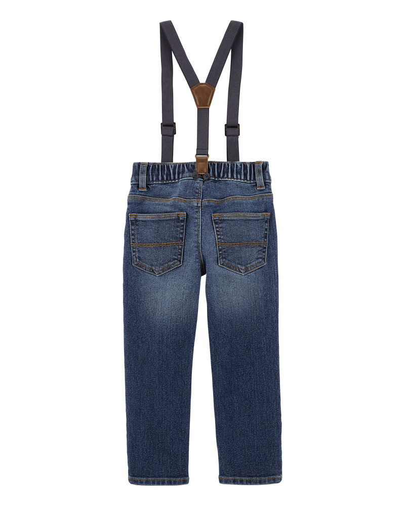 Toddler Boy The Favourite: Stretch Denim Suspenders, image 2 of 4 slides