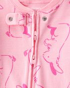 Baby Girl Bunny 100% Cotton Snug Fit 2-Way Zip Footie 1-Piece Pyjamas - Pink, image 2 of 4 slides