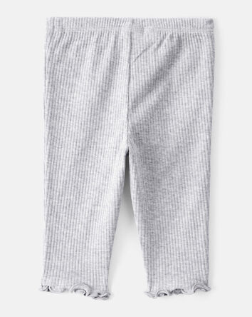 Bébé fille - Pantalon en tricot à enfiler – Gris, 