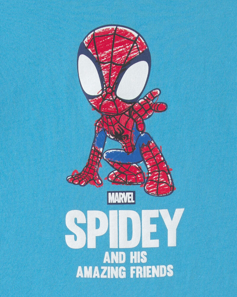 B&eacute;b&eacute; gar&ccedil;on - Ensemble 2 pi&egrave;ces haut manches courtes et short Spider-Man de &copy;Marvel - Bleu, image 2 sur 3 diapositives