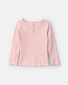 Toddler Girl Dog Long-Sleeve Top - Pink, image 1 of 3 slides