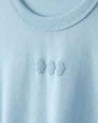 Tout-petit fille - Chandail en jersey bouclette, fleurs - Bleu, image 2 sur 3 diapositives