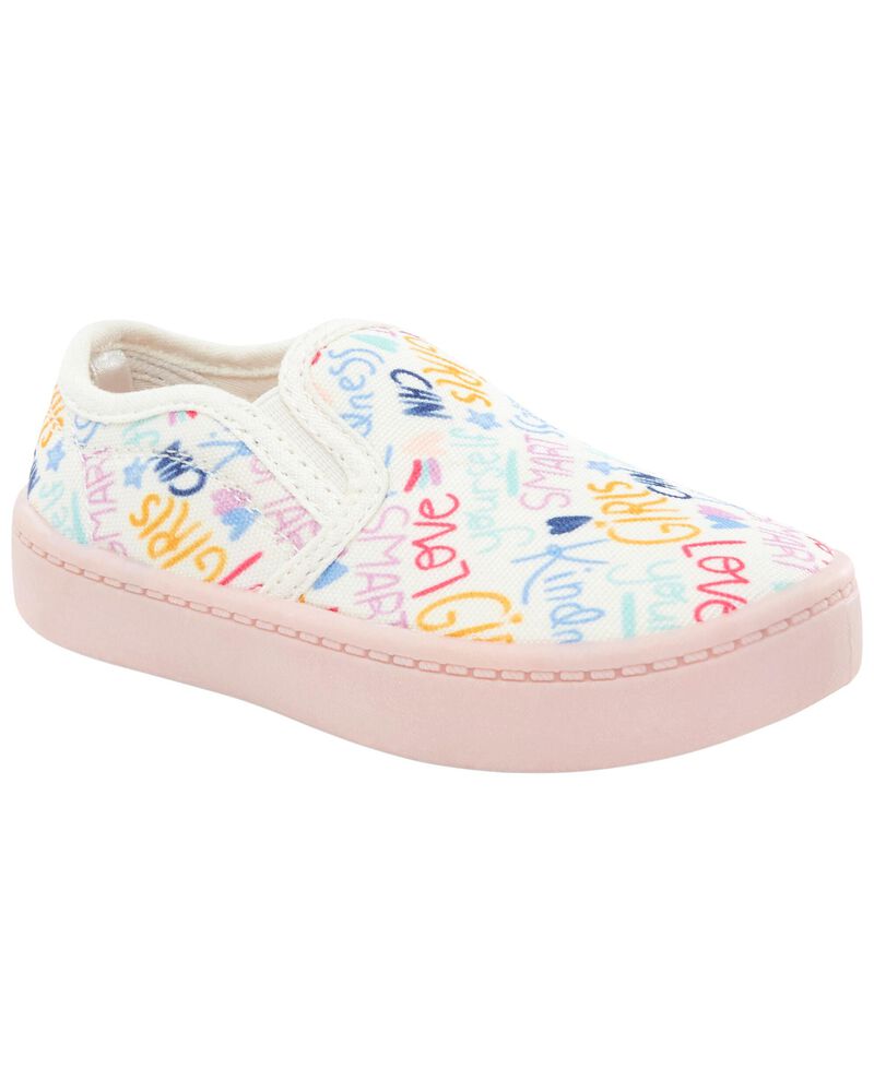 Toddler Slogan Slip-On Shoes, image 1 of 3 slides