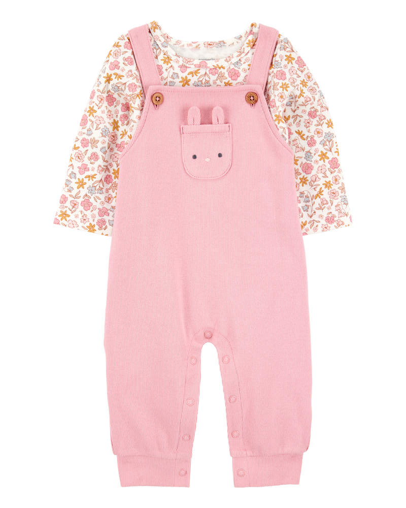 Baby 2-Piece Floral Long-Sleeve Tee & Coverall Set, image 1 of 7 slides