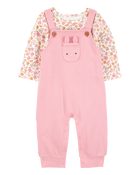 Baby 2-Piece Floral Long-Sleeve Tee & Coverall Set, image 1 of 7 slides