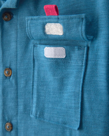 Boys Button-Down Shirt - Blue, 