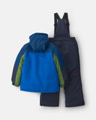 Boys  2 Piece Snowsuit With Chest Pocket- Royal Blue, image 2 of 13 slides