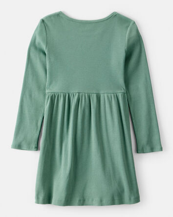 Filles - Robe à manches longues en coton - Gris, 