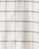 Girls 2-Piece Plaid Long-Sleeve Dress Set - White, image 4 of 6 slides