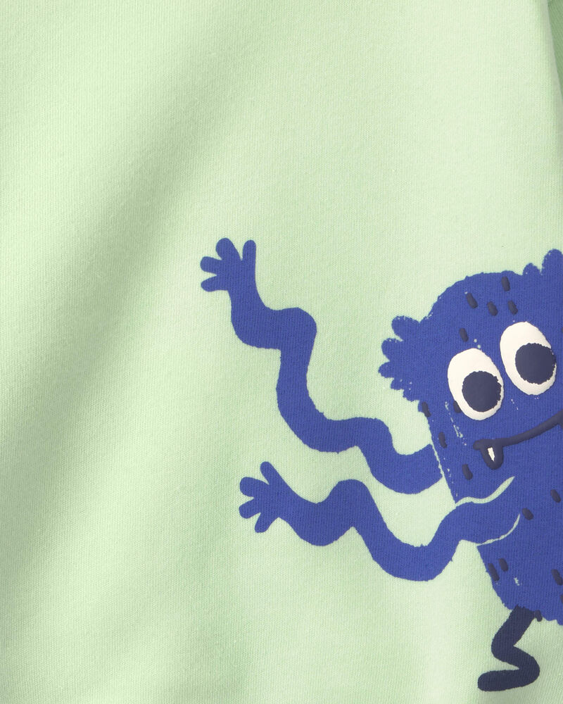 B&eacute;b&eacute; gar&ccedil;on - Ensemble 2 pi&egrave;ces haut en molleton &agrave; motif monstre et pantalon &ndash; Vert/Bleu, image 3 sur 4 diapositives