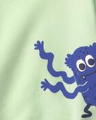B&eacute;b&eacute; gar&ccedil;on - Ensemble 2 pi&egrave;ces haut en molleton &agrave; motif monstre et pantalon &ndash; Vert/Bleu, image 3 sur 4 diapositives