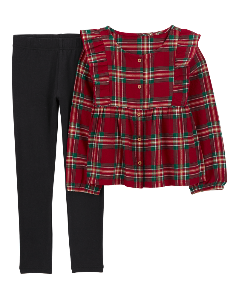 Red flannel leggings hotsell