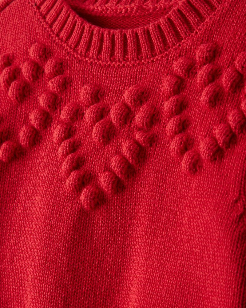 Baby Girl Heart Long-Sleeve Sweater - Red, image 2 of 4 slides