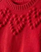 Baby Girl Heart Long-Sleeve Sweater - Red, image 2 of 4 slides