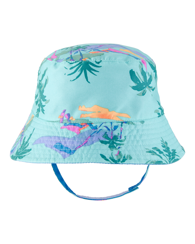 Baby Tropical Reversible Swim Bucket Hat - Blue, image 1 of 3 slides