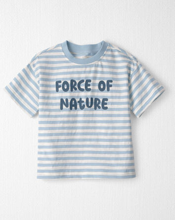 Tout-petit - T-shirt en coton biologique &agrave; rayues &laquo;Force of nature&raquo;, 