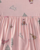 Baby Girl Woodland PurelySoft&trade; Long-Sleeve Bodysuit Dress - Pink, image 4 of 6 slides