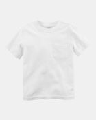 Baby Solid Short-Sleeve Pocket Tee - White, image 1 of 3 slides