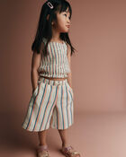 Tout-petit fille - Pantalon capri &agrave; jambes larges &agrave; rayures - Cr&egrave;me, image 1 sur 7 diapositives