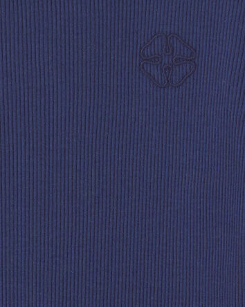 Toute-petite fille - Haut manches longues en tissu c&ocirc;tel&eacute; - Bleu marine, 
