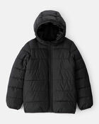 Kid Hooded Puffer Jacket - Black, image 1 of 4 slides