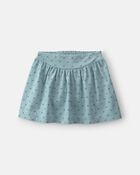 Girls Bow Cotton Skort - Blue, image 1 of 5 slides