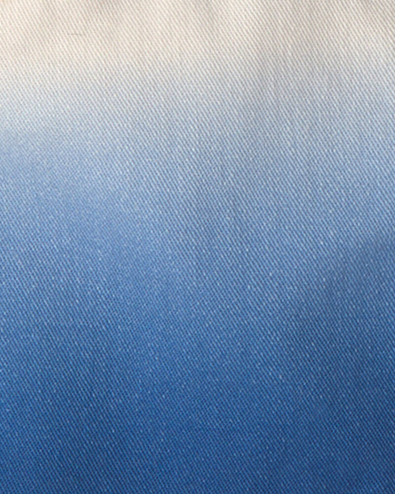 Tout-petit fille - Short en serg&eacute; &agrave; effet ombr&eacute; - Bleu/Ivoire, image 3 sur 3 diapositives