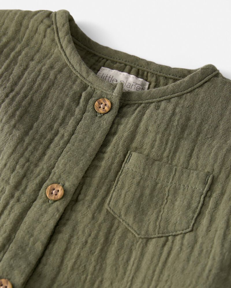 Baby Organic Cotton Gauze Jumpsuit, image 2 of 4 slides