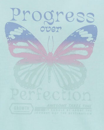 Kid Progress Over Perfection Long-Sleeve Shirt - Blue, 