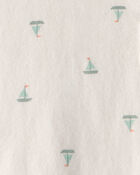 Baby 2-Piece Sailboat Sweater Top & Short Set - Ivory, image 2 of 3 slides