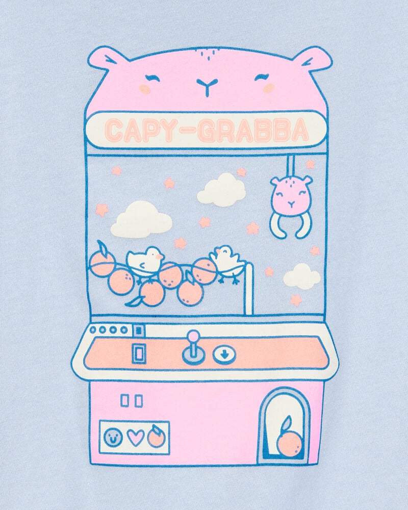 Kid Capy-Grabba Short-Sleeve Graphic Tee - Blue, image 2 of 2 slides
