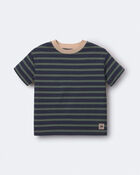 Tout-petit gar&ccedil;on - T-shirt d&eacute;contract&eacute; &agrave; rayures - Bleu marine/Beige, image 1 sur 2 diapositives