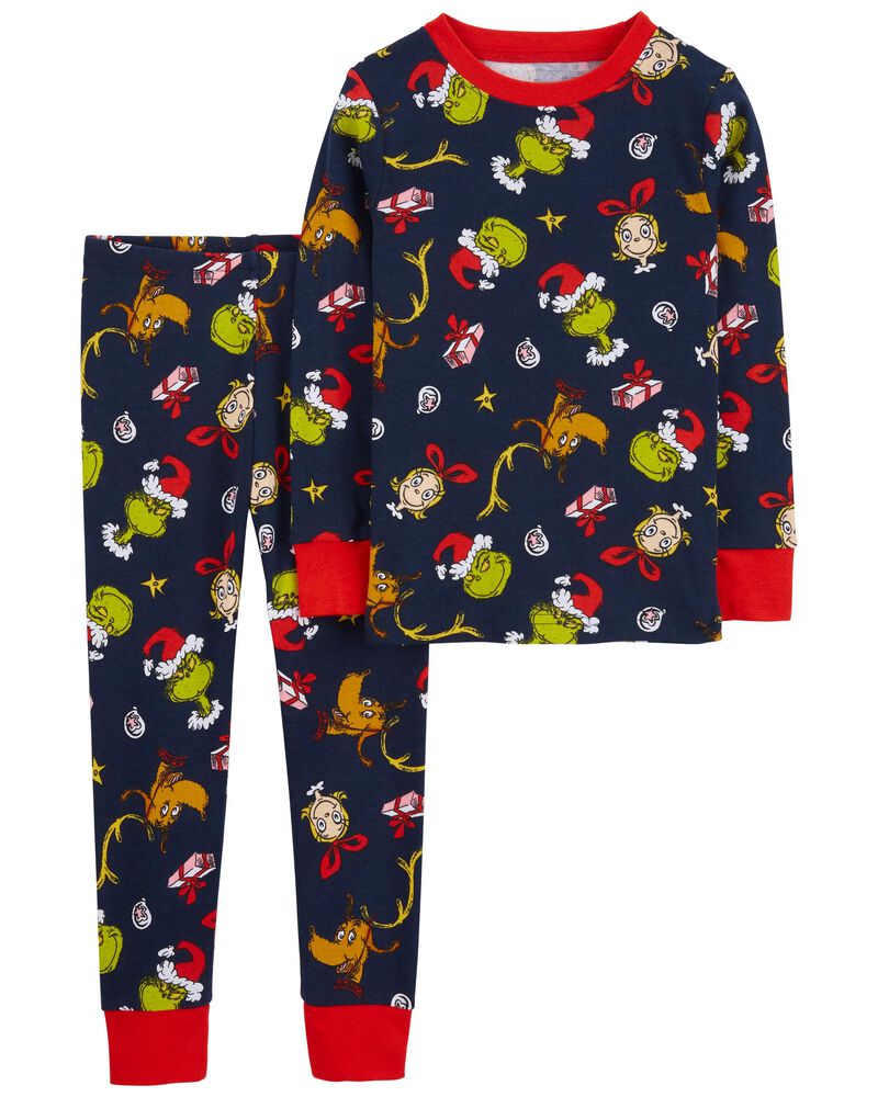 Pyjama 2 pi&egrave;ces en coton ajust&eacute; &agrave; imprim&eacute; du Grinch , image 1 sur 2 diapositives
