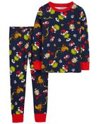 Pyjama 2 pi&egrave;ces en coton ajust&eacute; &agrave; imprim&eacute; du Grinch , image 1 sur 2 diapositives