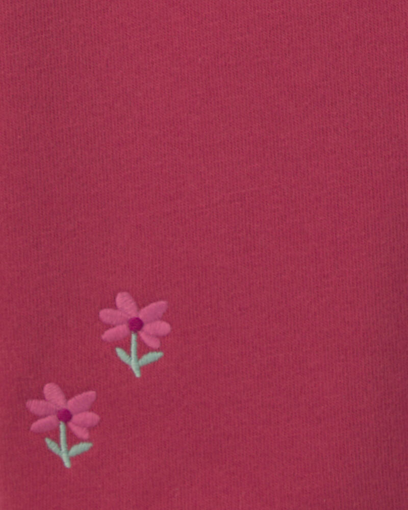 Girls 2-Piece Floral Fleece Long-Sleeve Top & Pant Set - Cream/Red, image 4 of 5 slides