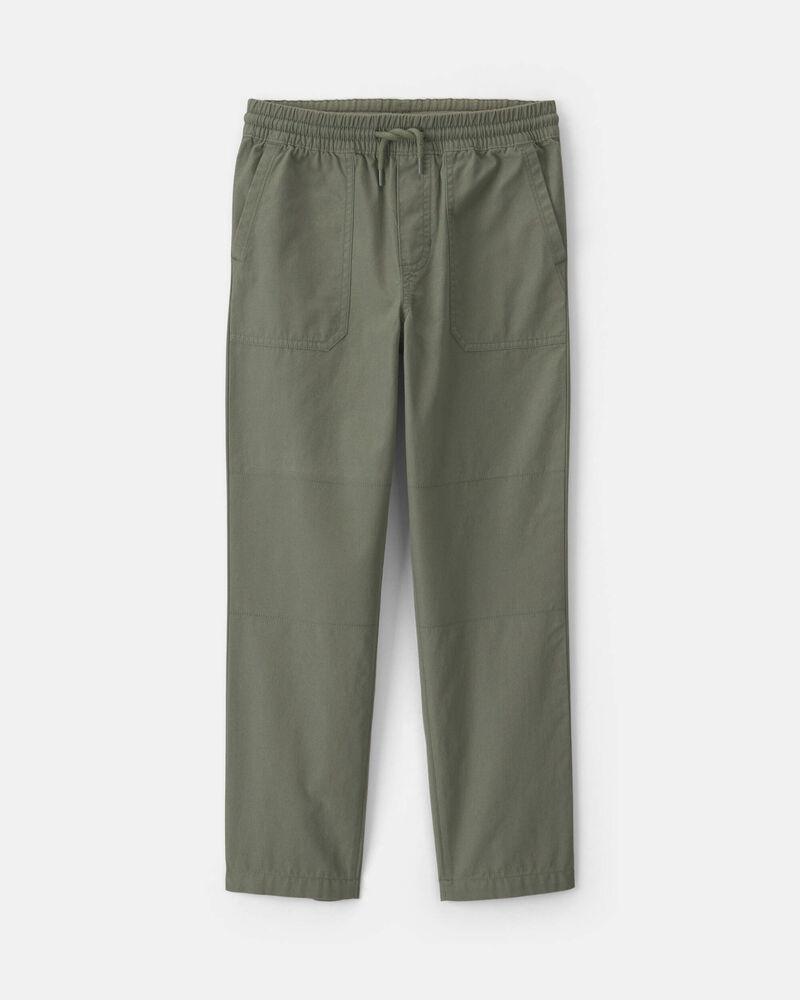 Boys Pull-On Canvas Pants - Olive Green, image 1 of 4 slides