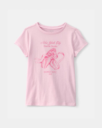 Filles - T-shirt &agrave; imprim&eacute; de ballet - Rose, 