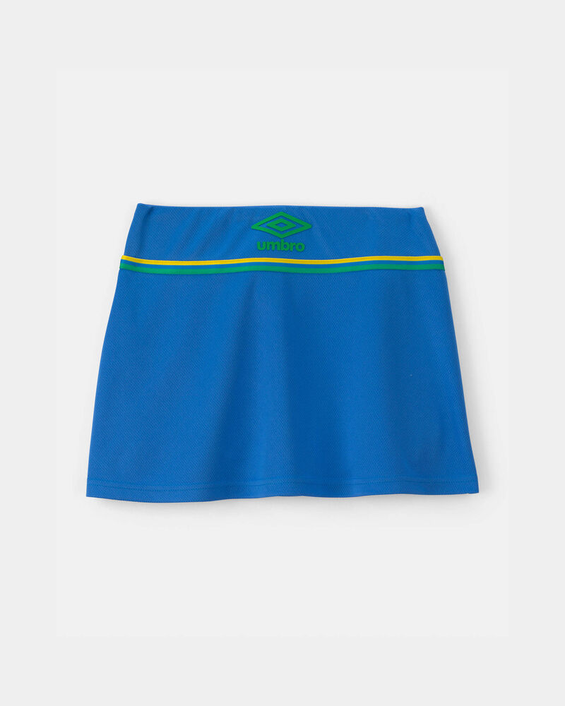 Filles - Jupe-short de sport Umbro Br&eacute;sil - Bleu/Jaune/Vert, image 4 sur 7 diapositives