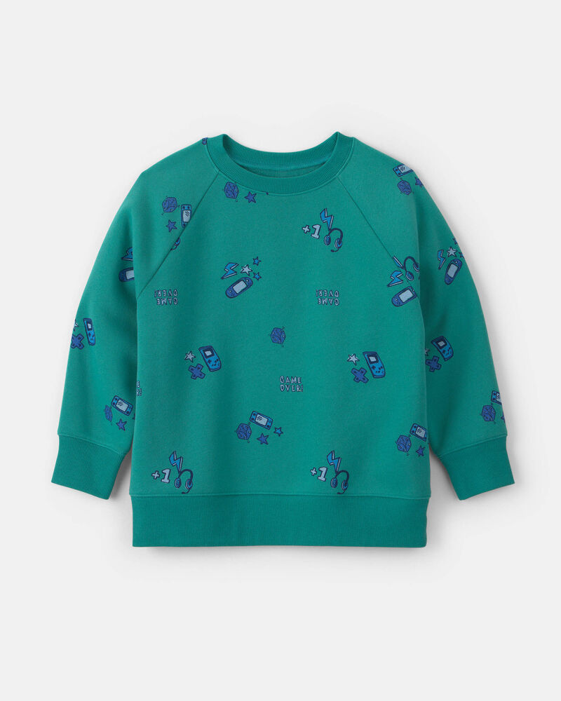 Boys Fleece Pullover Sweatshirt - Teal, image 1 of 3 slides