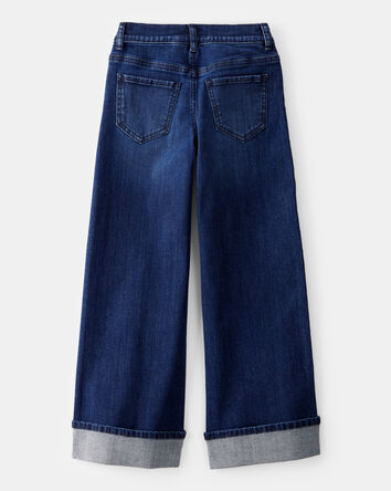 Kid Rigid Baggy Wide Jeans - Dark Wash, 