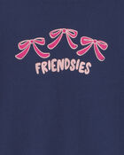 Girls 'Friendsies' Long-Sleeve Graphic Tee - Navy Blue, image 2 of 3 slides