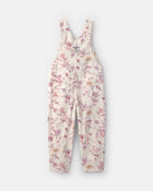 Toddler Girl Floral Overalls - Ivory, image 2 of 4 slides
